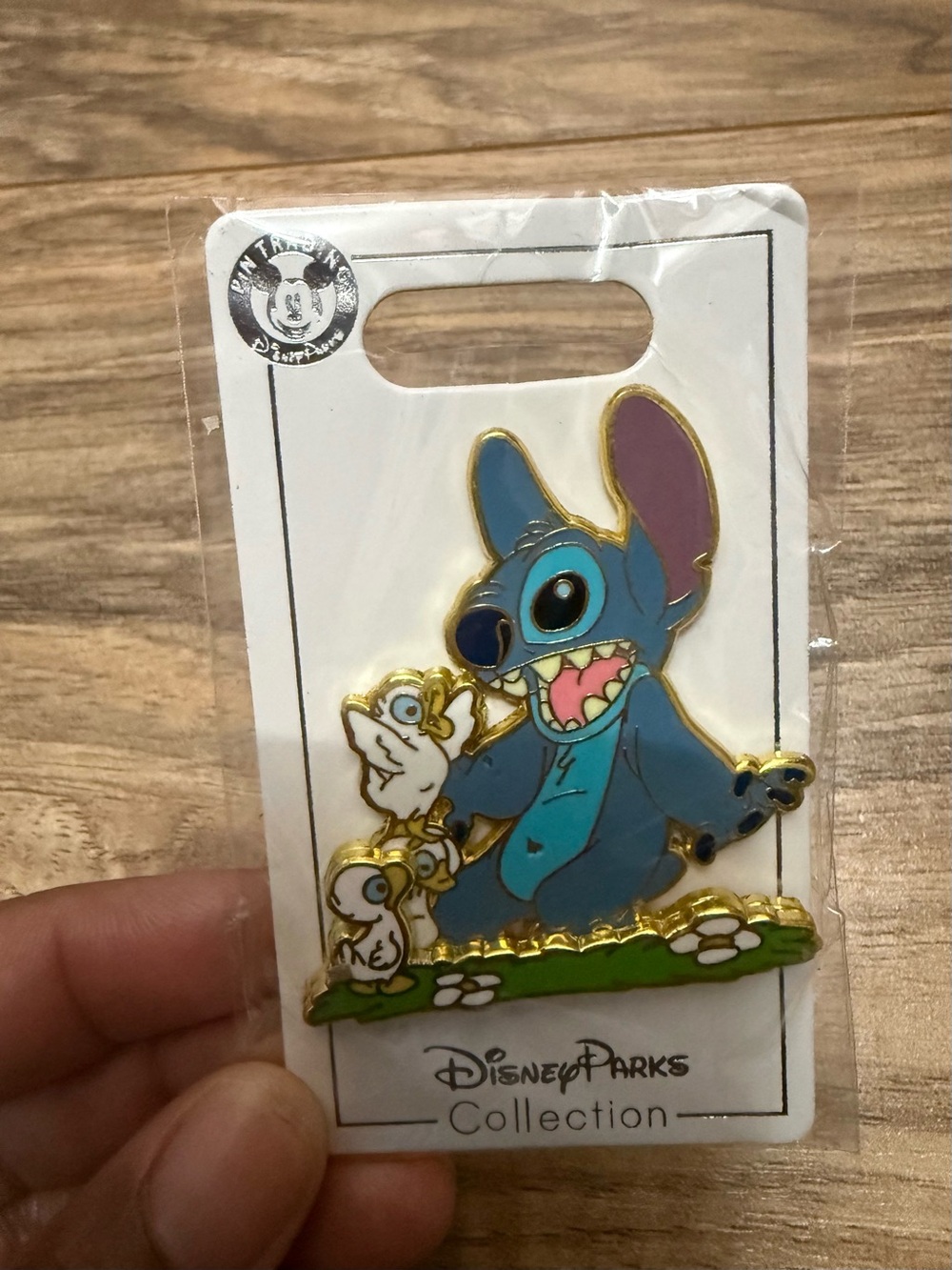Disney Blue Stitch and Scrump Enamel Pin with Gold Trim